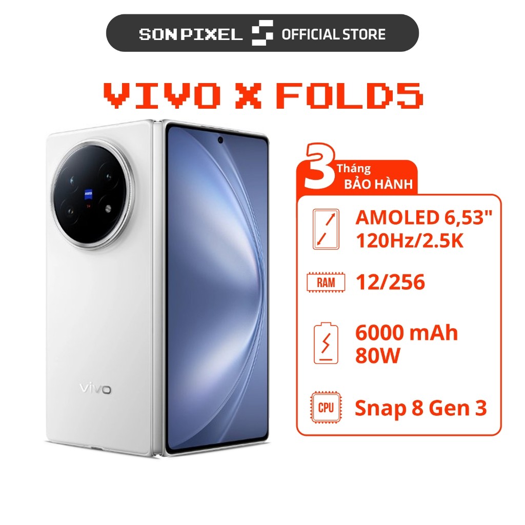 Điện Thoại vivo X Fold5, Chip Snapdragon 8 Gen 3, Ram 12/256GB, Pin 6000mAh. SonPixel | Shopee Việt Nam