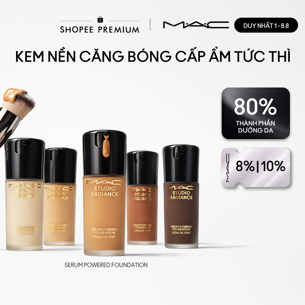 Kem nền căng bóng Studio Radiance Serum Powered Foundation 30ml với nhiều thành phần dưỡng da và độ che phủ linh hoạt | Shopee Việt Nam