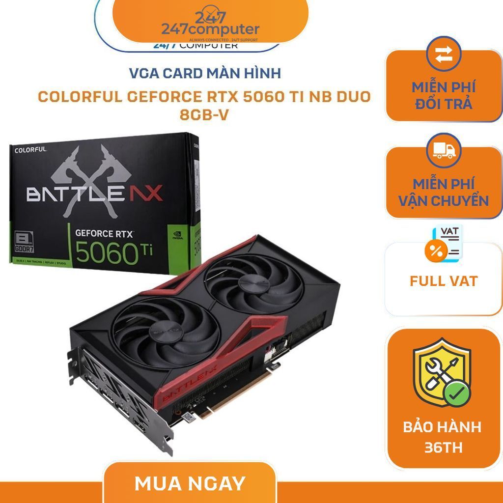 VGA Card màn hình NVIDIA GeForce RTX 5060 Ti Colorful Battle AX Duo | 8GB GDDR7, 4608 CUDA | Shopee Việt Nam