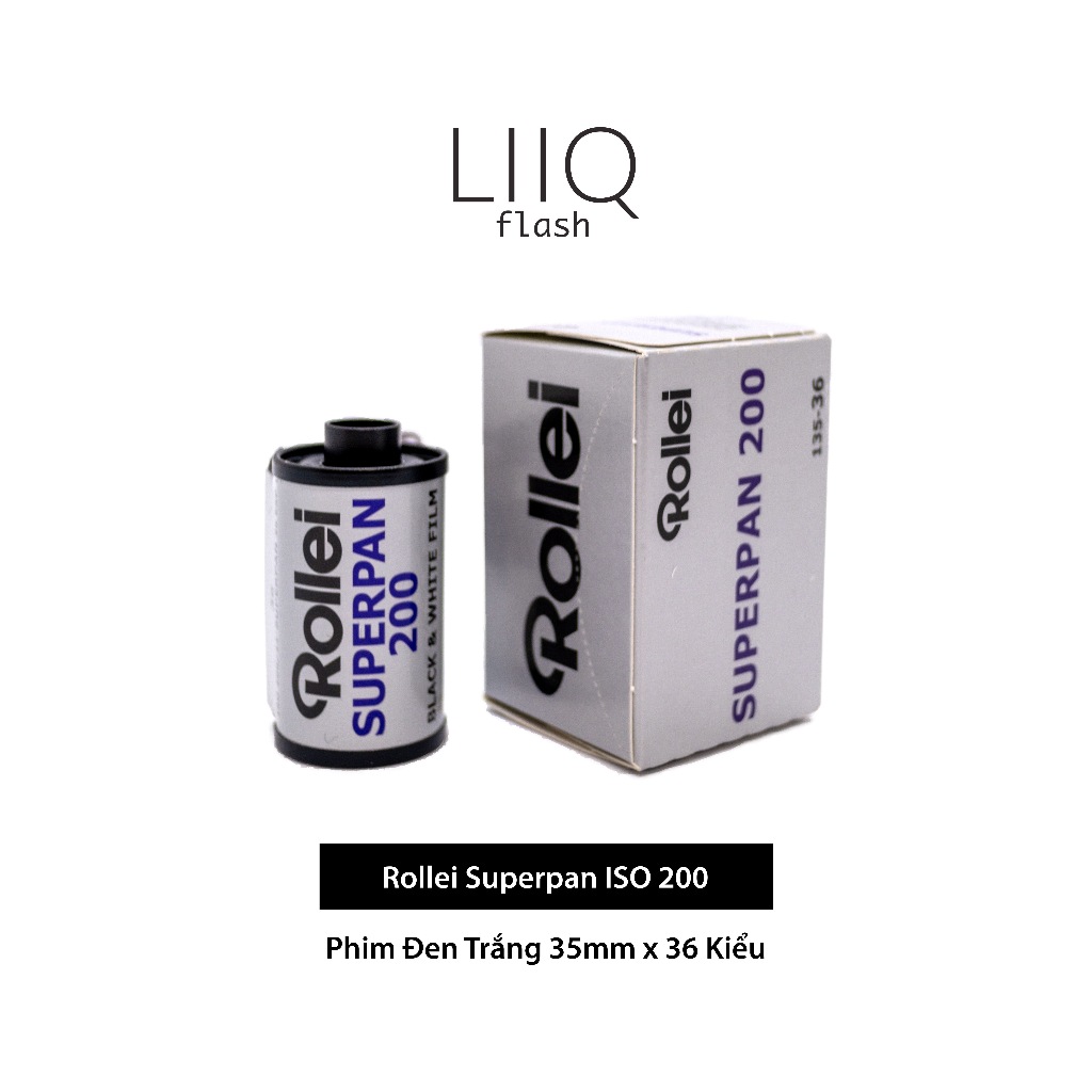 Phim Rollei Superpan ISO 200, Đen Trắng B&W, 135/35mm x 36 Kiểu, In Date Cho Máy Chụp Ảnh Film - LIIQ Flash | Shopee Việt Nam