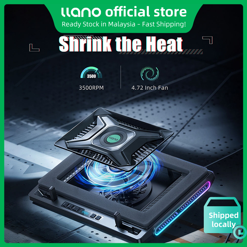 Llano V10 Laptop Cooler RGB Laptop Cooling Pad Stand Cooling Fan Fast Cooling Computer gaming laptop Powerful Turbo-Fanfor 13-17.3inch Cooler | Shopee Malaysia