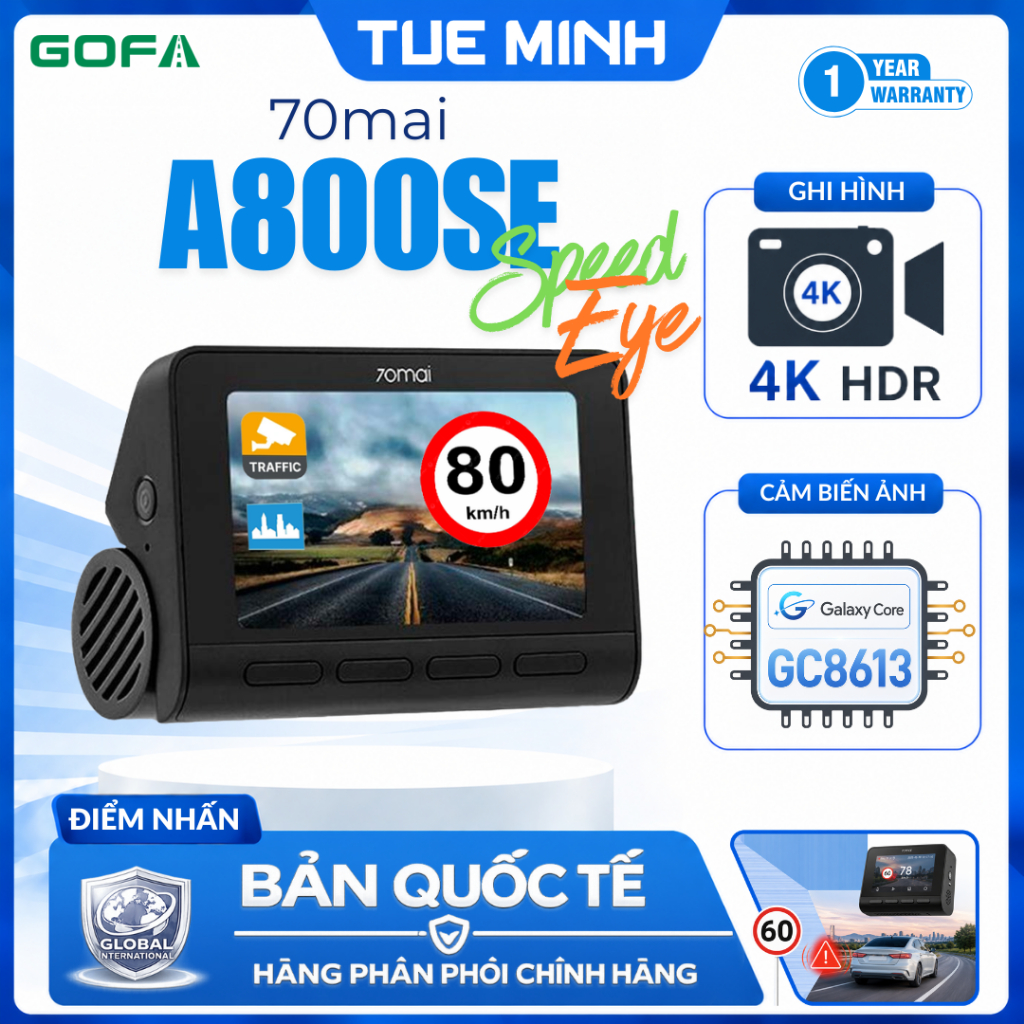 Camera hành trình ô tô 70mai A800SE Speed Eye Cảnh báo giao thông | Shopee Việt Nam