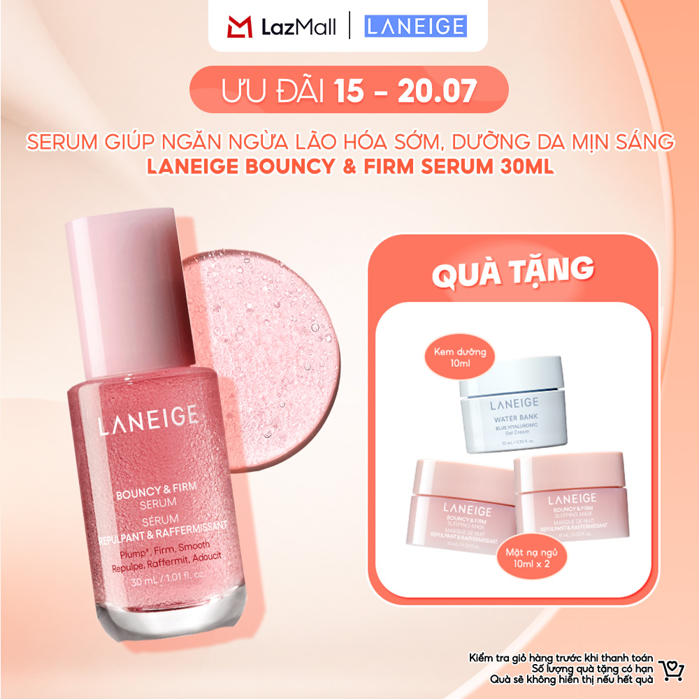Serum tăng cường collagen làm mờ dấu hiệu lão hóa giúp da căng sáng Laneige Bouncy & Firm Serum 30ml