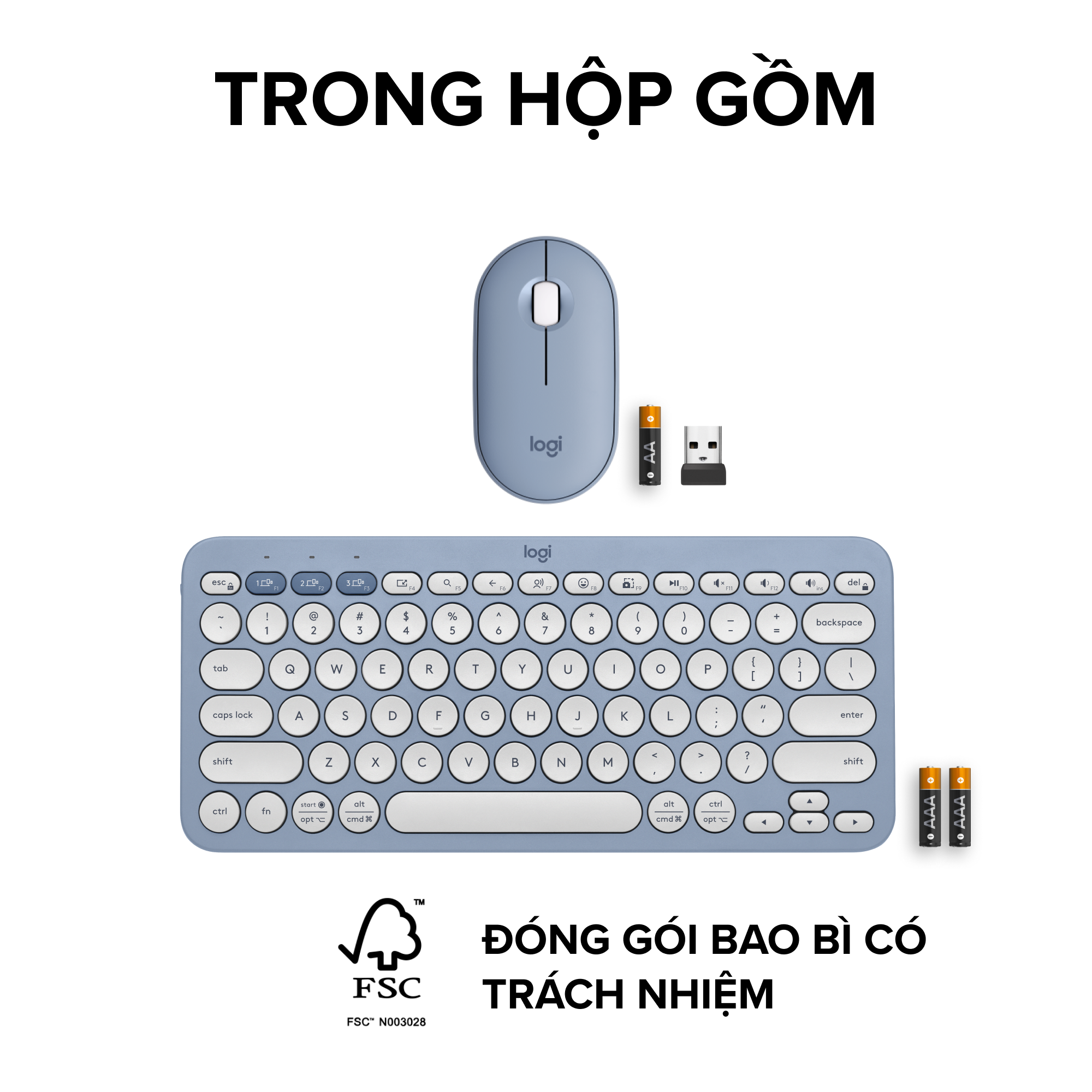 [QUÀ TẶNG KHÔNG BÁN] Bàn phím không dây Logitech K380s và chuột không dây Logitech M350s - XÁM