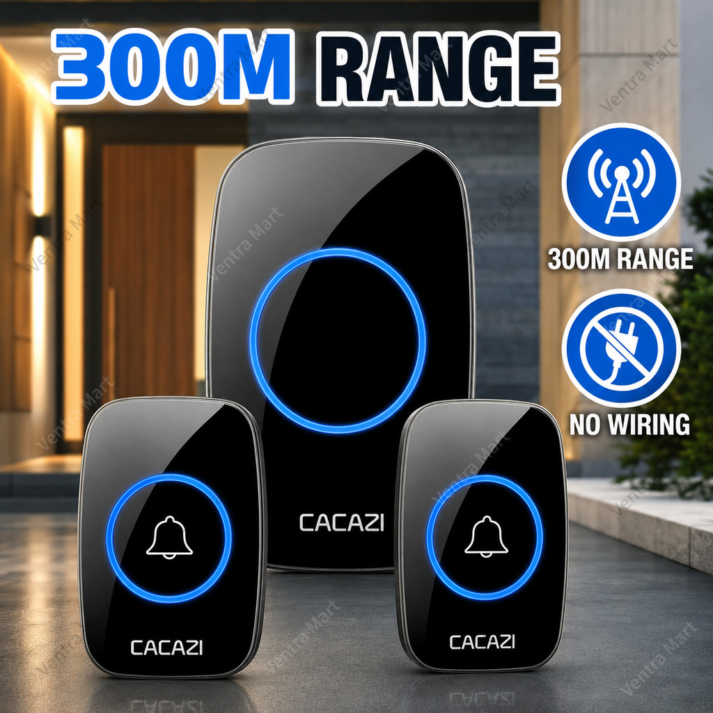 300M Long Range Wireless Doorbell Waterproof Smart Ring Doorbell Intelligent Access Alarm System Household Home Safety Monitoring Device | Shopee Malaysia