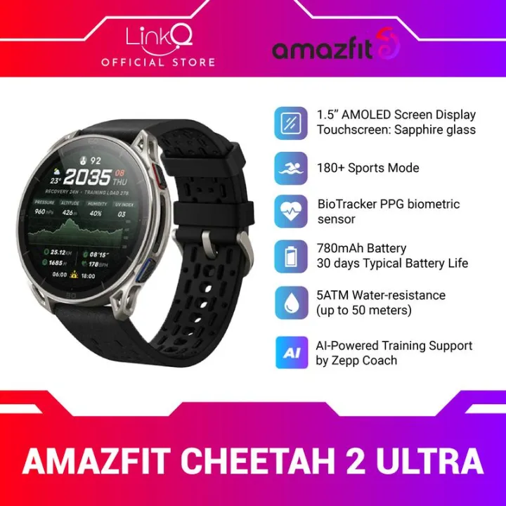 Amazfit Cheetah 2 Ultra Dual-band GPS Smartwatch - Original 1 Year Warranty by Amazfit Malaysia | Lazada Malaysia