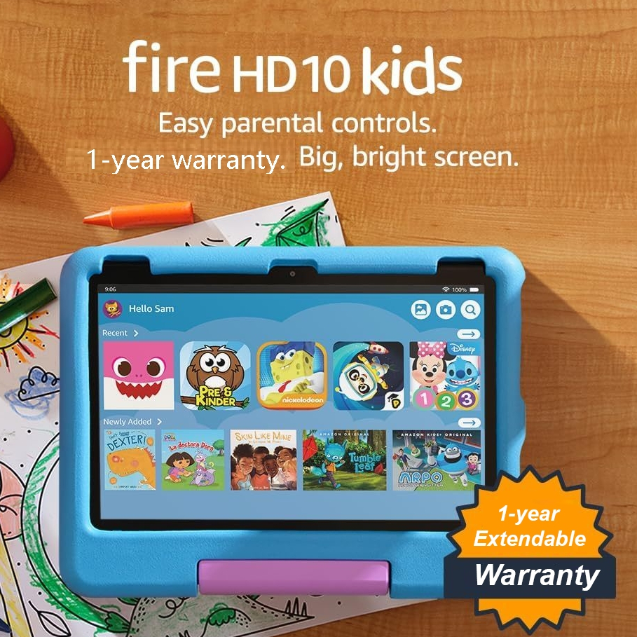 Amazon Fire HD 10 Kids tablet (newest model) ages 3-7 | Bright 10.1" HD screen with 3GB RAM/32 GB | Shopee Malaysia