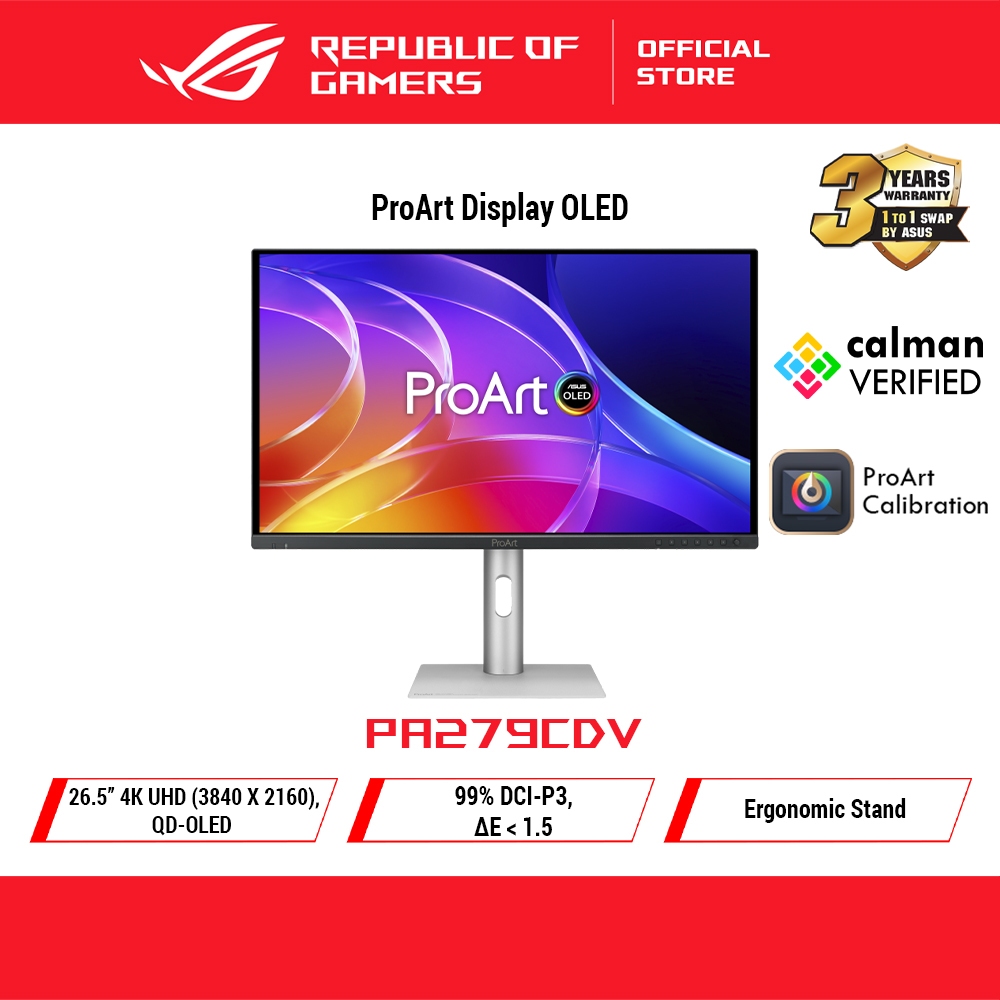 [New] ASUS ProArt Display OLED PA279CDV Professional Monitor – 27-inch, 4K UHD (3840 × 2160), QD-OLED | Shopee Malaysia