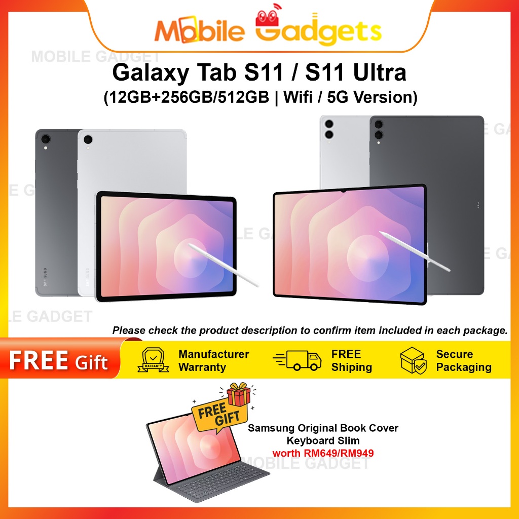 [NEW MODEL] Samsung Galaxy Tab S11 / S11 Ultra  [12GB+256GB/512GB]  WiFi / 5G Tablet | Original Malaysia New Set