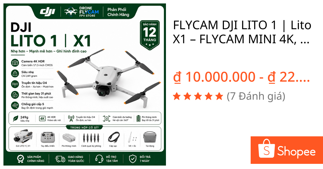 FLYCAM DJI LITO 1 | Lito X1 – FLYCAM MINI 4K, DỄ BAY - BH12T - chuẩn hãng | Shopee Việt Nam