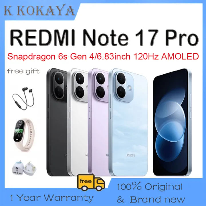 2026 REDMI Note 17 Pro Snapdragon 6s Gen 4/Redmi Note 17 Snapdragon 4 Gen 4/9000mAh Large Battery/6.83inch 120Hz AMOLED Screen/Redmi Smartphone | Lazada Malaysia