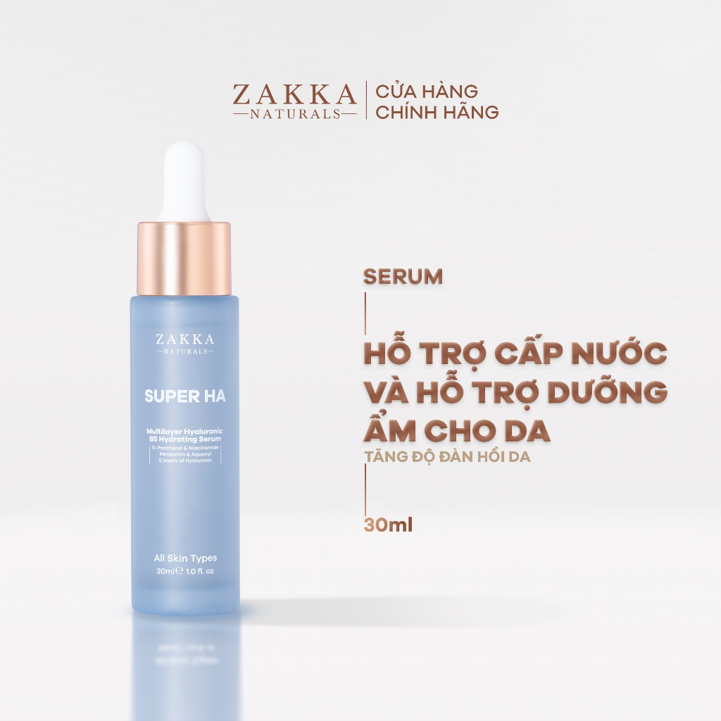 Tinh Chất Cấp Ẩm Đa Tầng Super HA Hyaluronic B5 Hydrating Serum Zakka Naturals 30ml | Shopee Việt Nam
