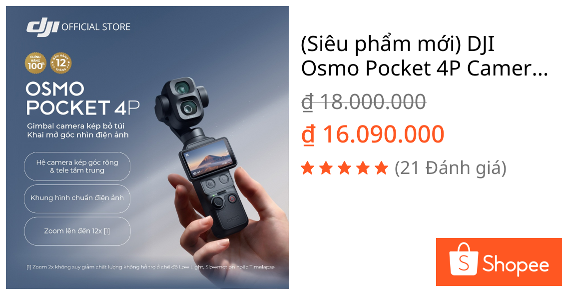 (Siêu phẩm mới) DJI Osmo Pocket 4P Camera Vlog 4K | CMOS 1-inch (DJI OP 4P) | Shopee Việt Nam