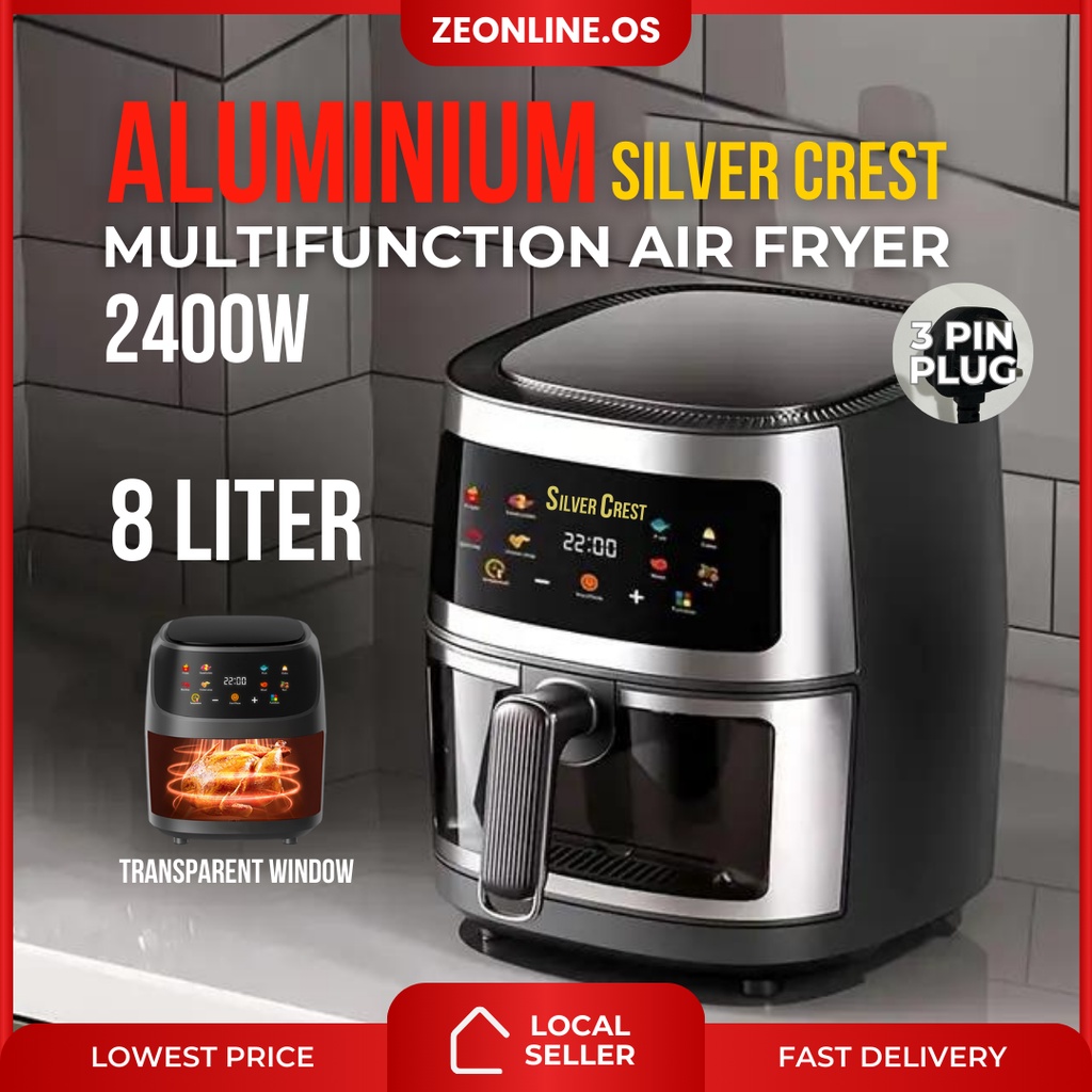 SILVER CREST 8 Liter Multifunction Visible Glass Window Air Fryer Silver Crest Electric Oven Air Fryer | Shopee Malaysia