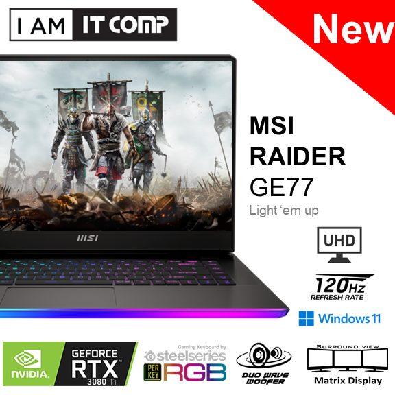 MSI Raider GE77HX 12UHS-069 17.3" 120Hz UHD Gaming Laptop ( i9-12900HX/64GB/2TB/RTX3080Ti/W11 Pro ) | Lazada Malaysia