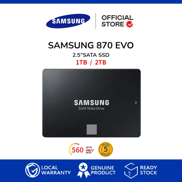Samsung 870 EVO 2.5 Inch Internal SSD 500GB 1TB 2TB SATA Solid State Drive Upgrade For PC Notebook