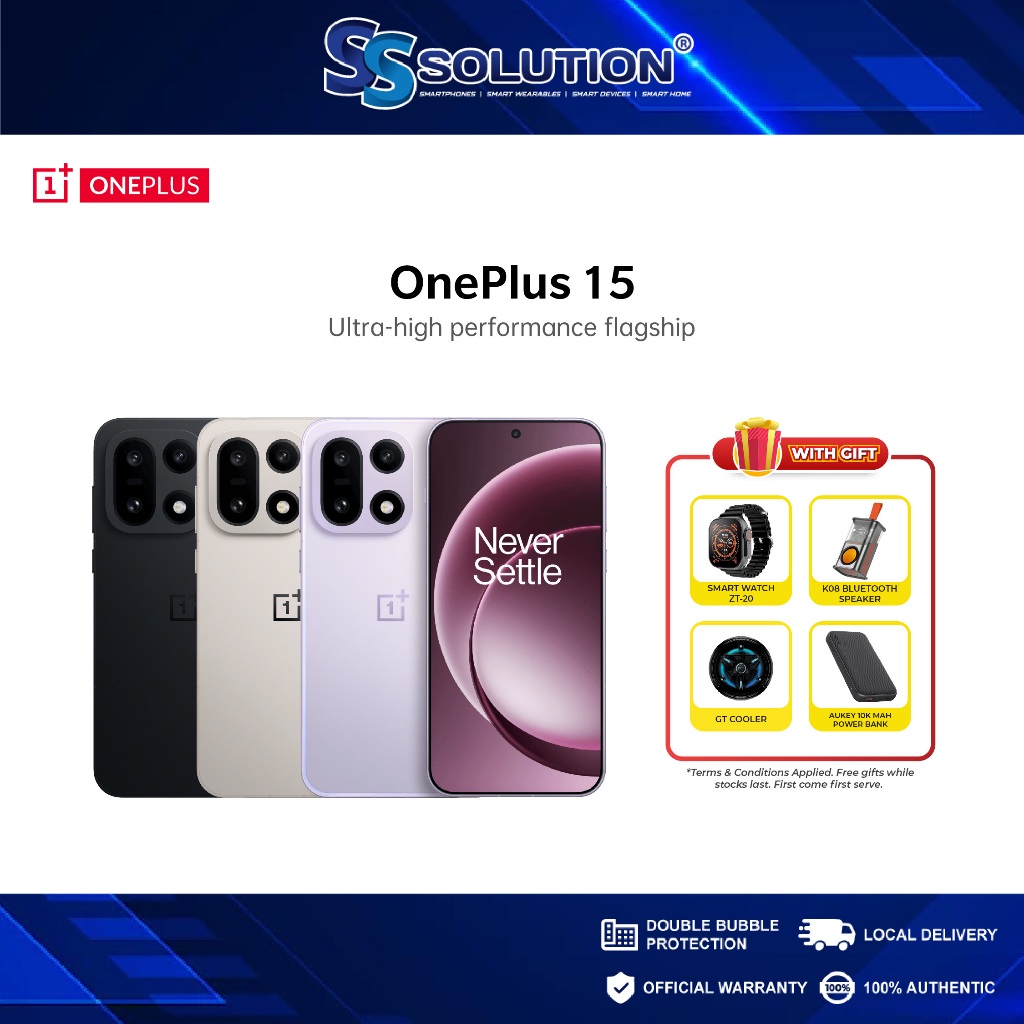 OnePlus 15 (16+512GB) 6.78" 165Hz LTPO OLED Display I Snapdragon 8 Elite Gen 5 I 50MP Triple Rear Camera | Shopee Malaysia