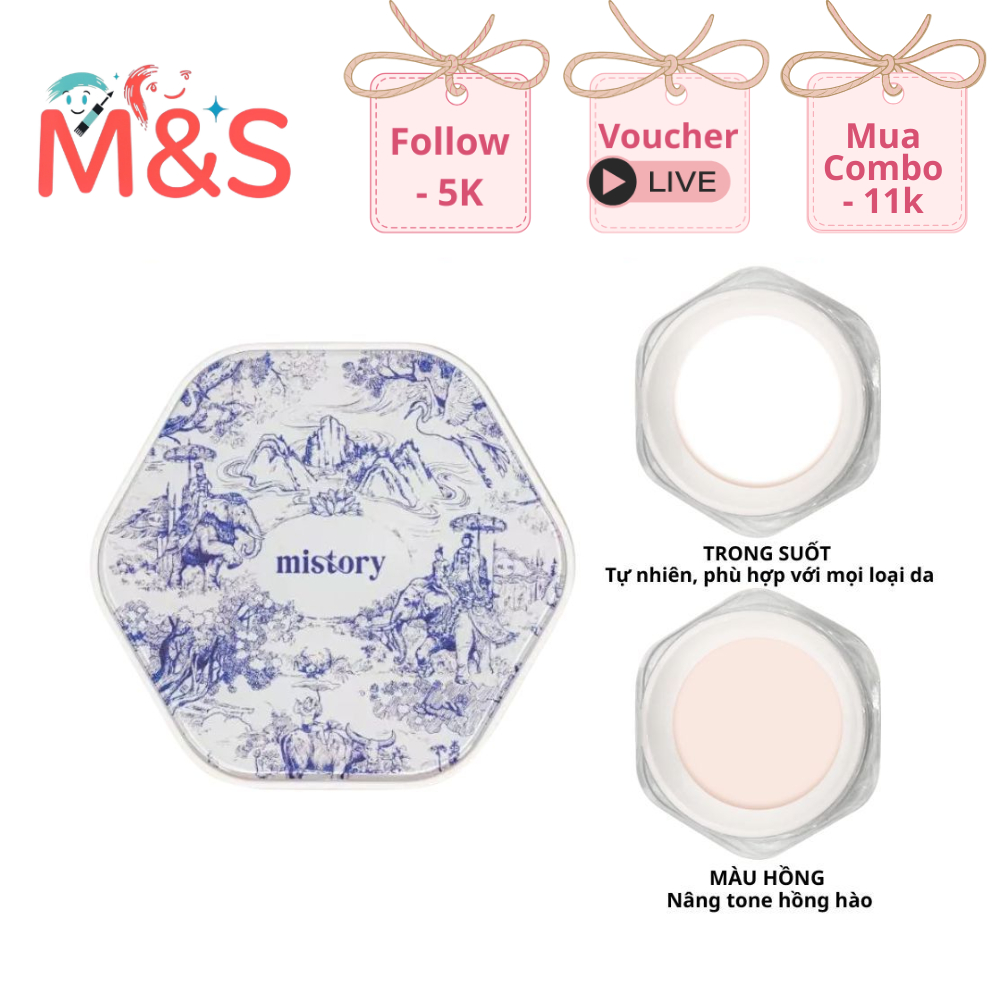 Phấn Phủ Bột Lụa Mistory mỏng, mịn, hạn chế mốc nền, kiểm soát dầu 9g | Shopee Việt Nam