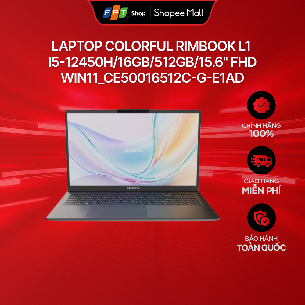 Laptop Colorful Rimbook L1 i5-12450H/16GB/512GB/15.6" FHD/Win11_CE50016512C-G-E1AD | Shopee Việt Nam