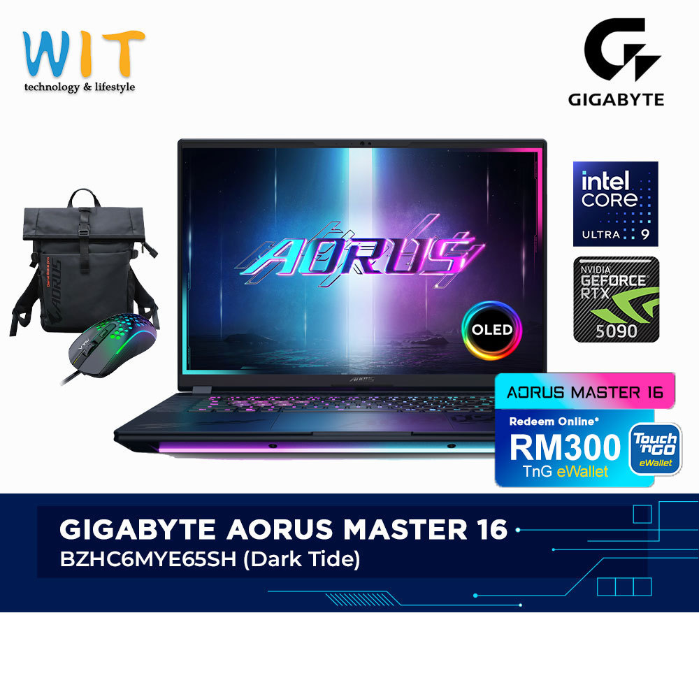 GIGABYTE AORUS MASTER 16 BZHC6MYE65SH (Intel Core Ultra 9-275HX/32GB RAM/2TB SSD/16''WQXGA 240Hz OLED/RTX5090/W11/2Y) | Shopee Malaysia