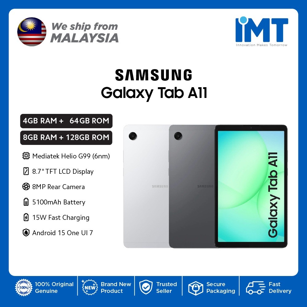 Samsung Galaxy Tab A11 Tablet | 8.7" TFT LCD Display | Mediatek Helio G99 | 5100mAh Battery | Shopee Malaysia
