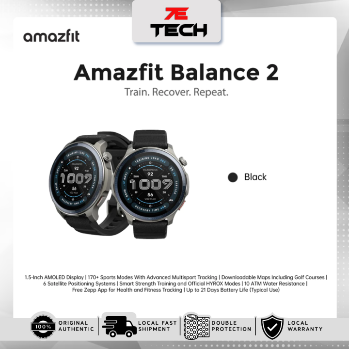 Amazfit Balance 2 Smart Watch l 1.5-Inch AMOLED Display I Navigation With GPS I 10 ATM Waterproof I 21 days Battery Life | Lazada Malaysia