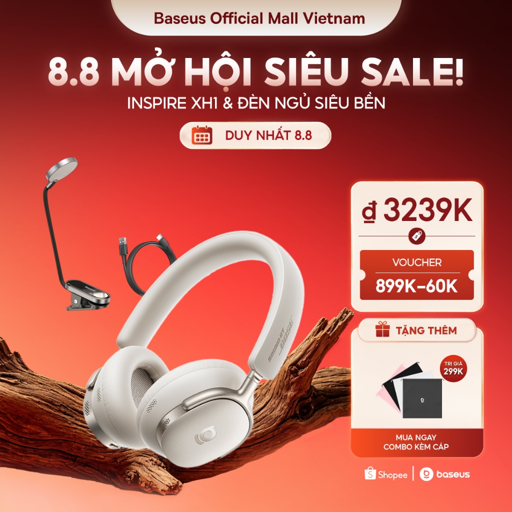 Tai Nghe Baseus Inspire XH1 Sound by Bose, Pin 100H, Chống ồn ANC, Dolby Audio | Shopee Việt Nam