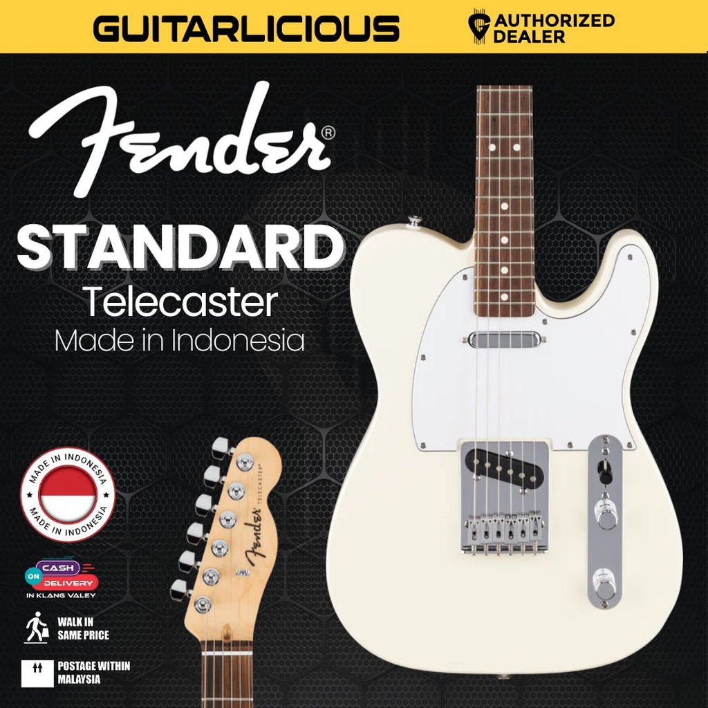 Fender Standard Telecaster Electric Guitar, Laurel FB, Olympic White | Shopee Malaysia