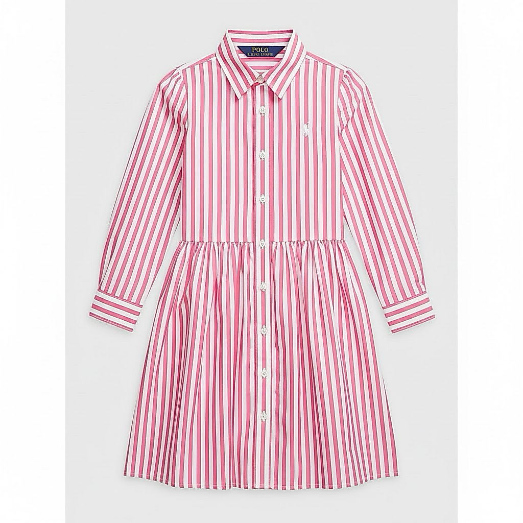 Cotton Poplin Striped Shirtdress Ralph Lauren [6 8 10 years] | Shopee Malaysia