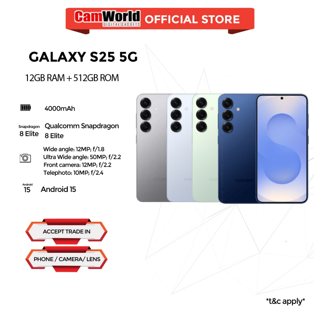 GALAXY S25 5G (12GB RAM + 512GB ROM) Waranti SAMSUNG MALAYSIA