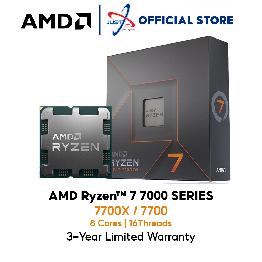 AMD RYZEN 7 ( 7700X / 7700 ) 32MB CACHE PROCESSOR AM5 | Shopee Malaysia