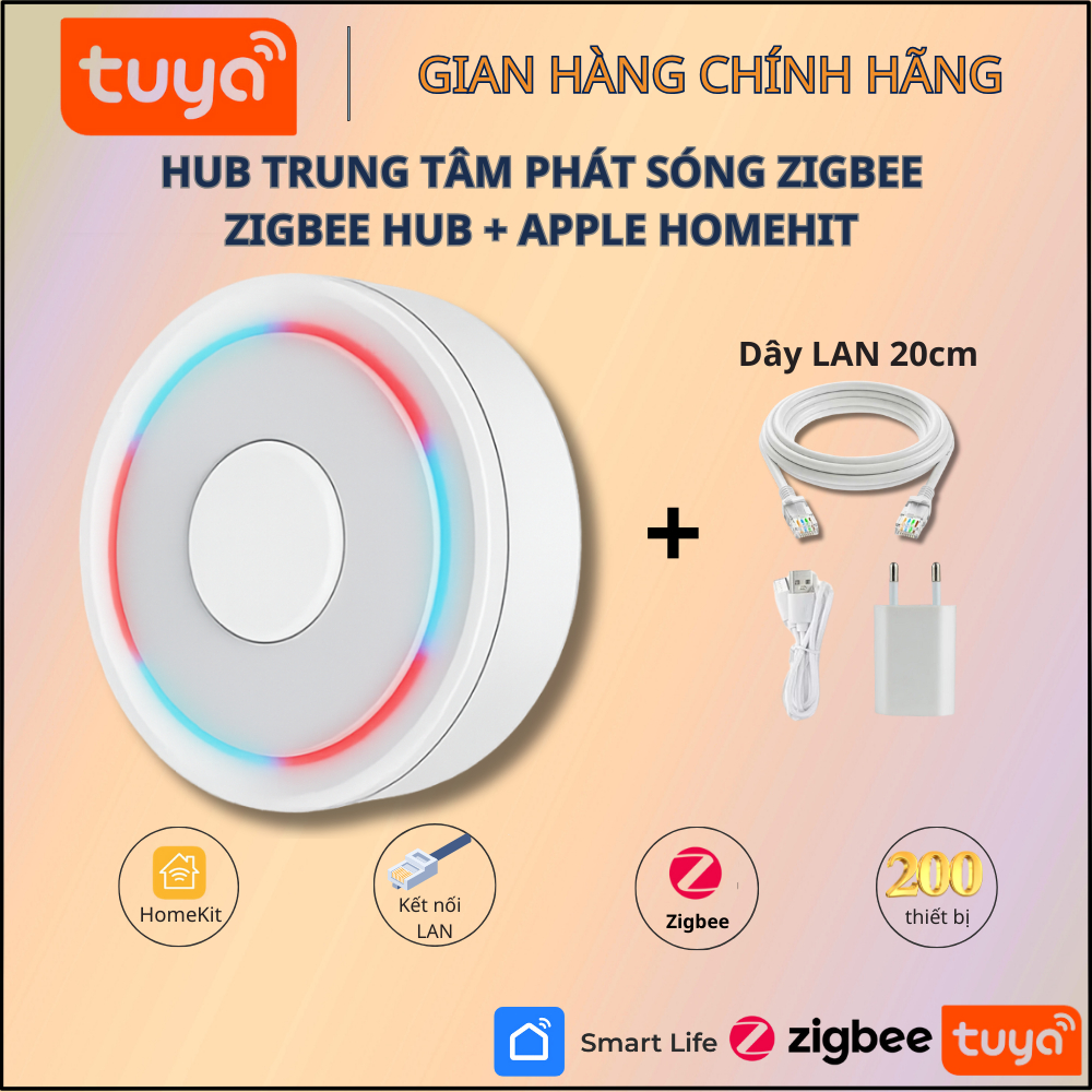 Hub Zigbee/Cục trung tâm Hub Tuya Zigbee, Hỗ trợ Apple Home - Có cổng LAN kết nối ổn định | Shopee Việt Nam