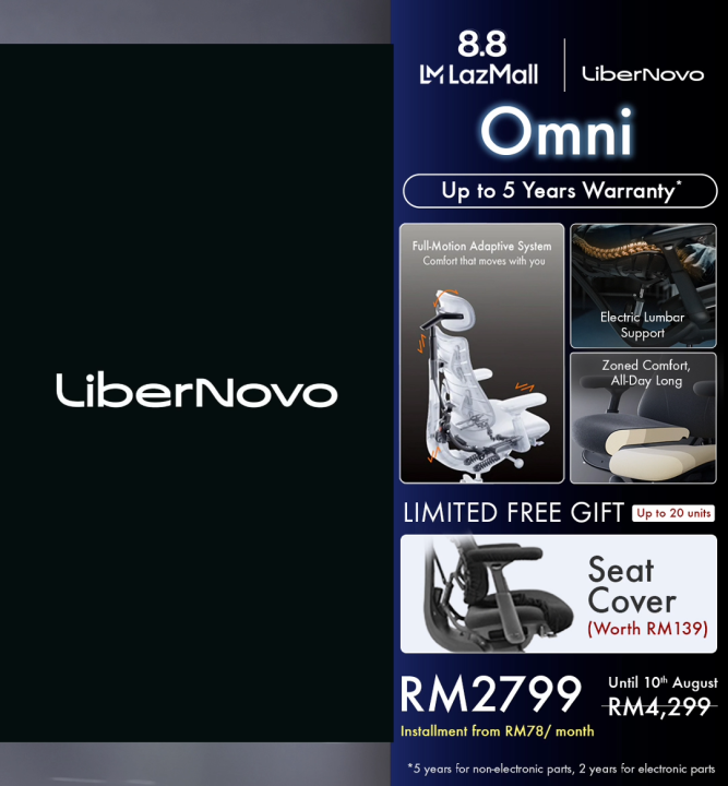 LiberNovo Omni|World's 1st Dynamic Ergonomic Chair|Adjustable Headrest, Armrest & Backrest|Premium Office & Gaming Chair | Lazada Malaysia