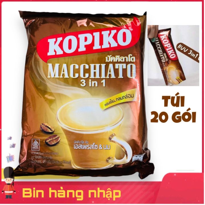 Cà phê sữa hòa tan Kopiko Macchiato thái lan 20 gói x 24gram | Lazada Việt Nam