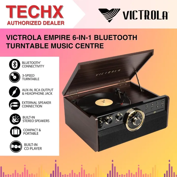 Victrola Empire 6-In-1 Bluetooth Turntable Music Centre | Lazada Malaysia