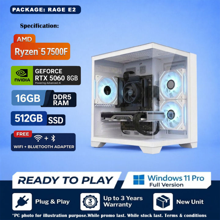 Gaming PC | Ryzen 5 / Intel i5 / i7 | RTX 3050 / 5060 Ti | 512GB / 1TB SSD | Free Setup + Free Gift + Warranty | Desktop Computer