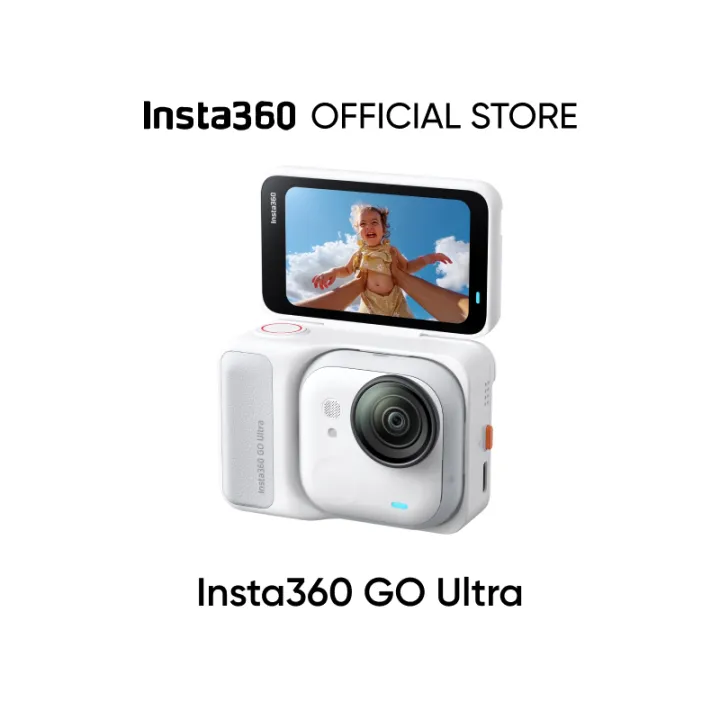 Insta360 GO Ultra - Tiny Hands-Free 4K Cam Lightweight & Portable Low Light Excellence FlowState Stabilization 200 Min Battery Life Waterproof to 33ft Cycling & Running Cam