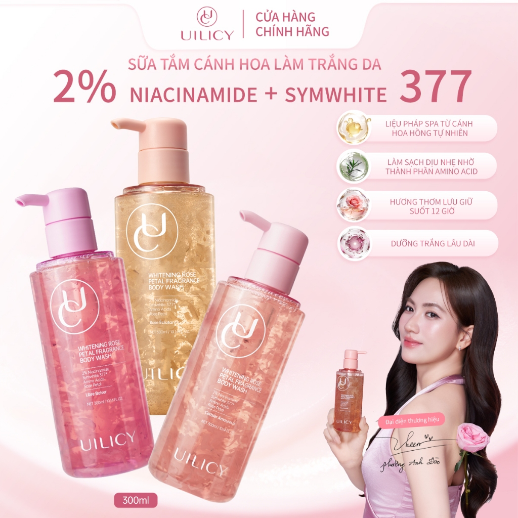 Sữa Tắm Cánh Hoa UILICY Làm Sạch Dịu Nhẹ - 2% Niacinamide Symwhite377 Dưỡng Trắng Nhiều Hương Nước Hoa Pháp | Shopee Việt Nam