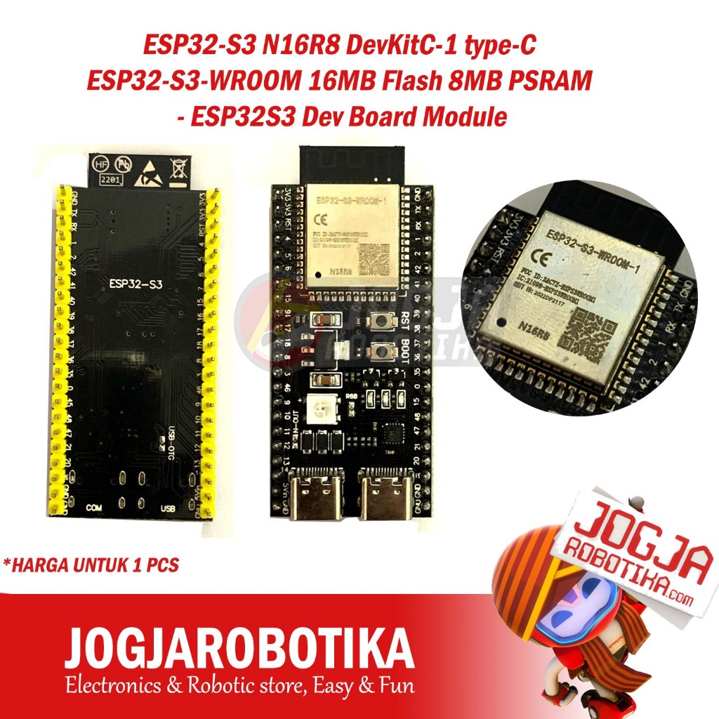 ESP32-S3 N16R8 DevKitC-1 type-C ESP32-S3-WROOM 16MB Flash 8MB PSRAM - ESP32S3 Devkit Dev Board Module | Shopee Malaysia