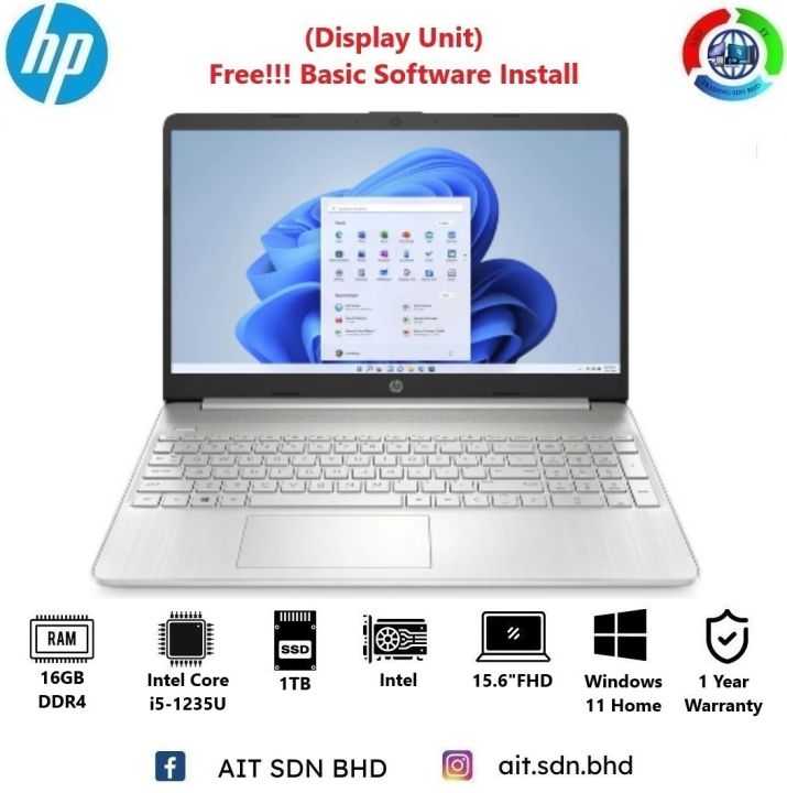 HP 15-dy5088ca 15.6"FHD Laptop Intel Core i5-1235U 16GB 1TB SSD Intel W11 (Display Unit) | Lazada Malaysia