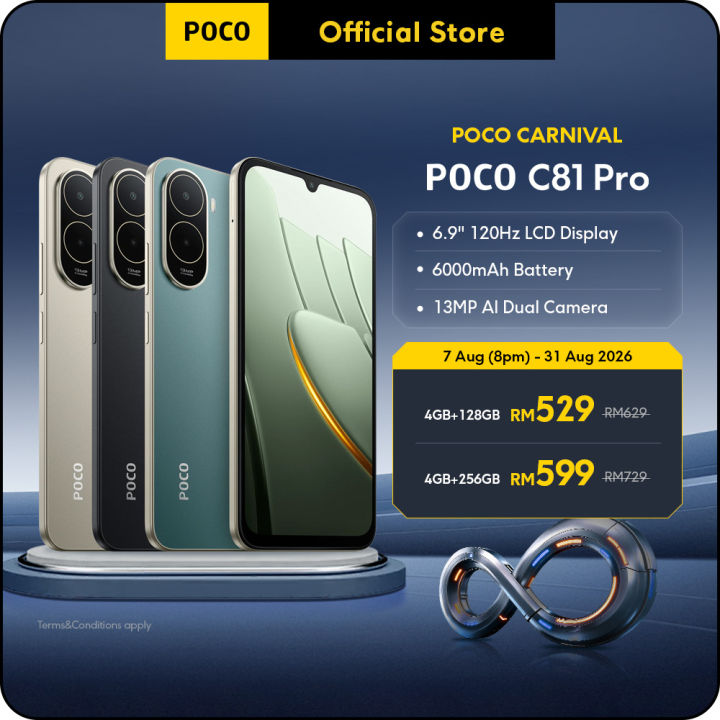 POCO C81 Pro Smartphone | Immersive 6.9" displayMassive 6000mAh(typ) battery13MP AI dual camera