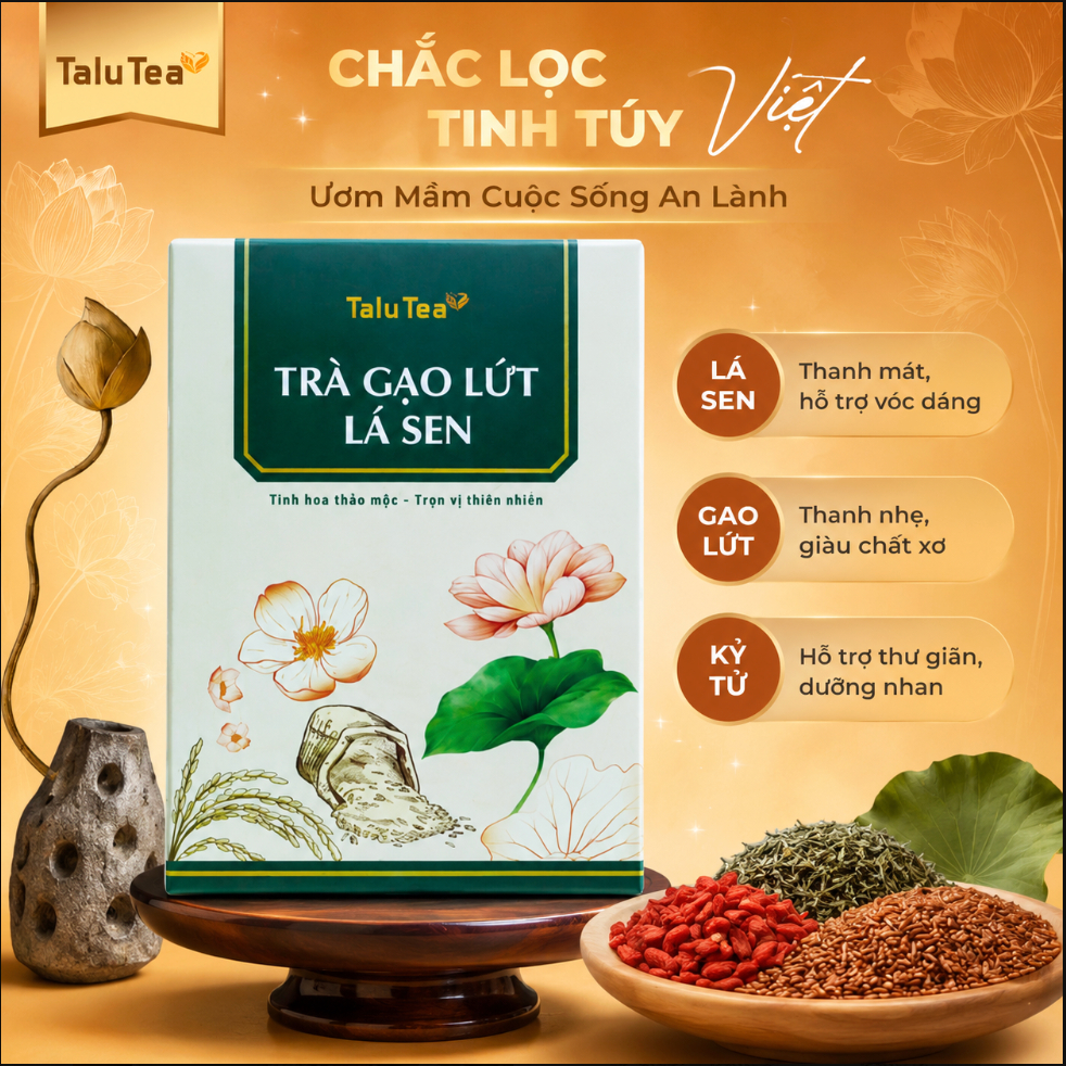 Trà Gạo Lứt Lá Sen Talu 150 gam (15 gam x 10 túi) | Shopee Việt Nam