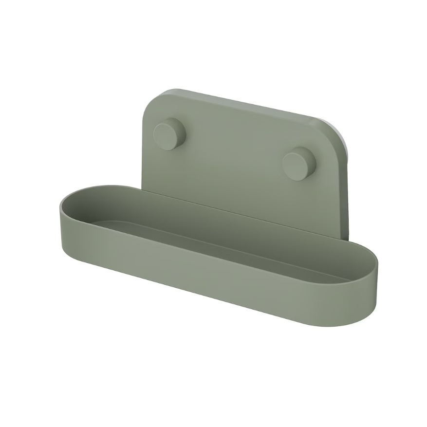 IKEA OBONAS Wall shelf with suction cup, grey-green, 28 cm | Shopee Malaysia