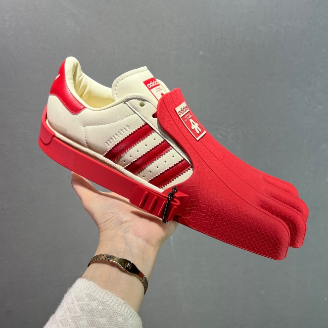 AVAVAV x adidas originals SUPERSTAR Fashionable and versatile low top casual shoes white red | Shopee Malaysia