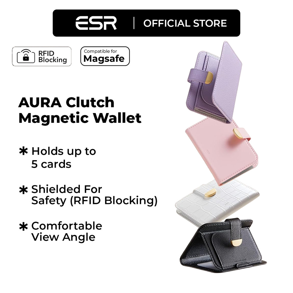 ESR Aura Clutch Magnetic MagSafe Compatible Wallet with RFID Blocking iPhone Wallet - 2K620 | Shopee Malaysia