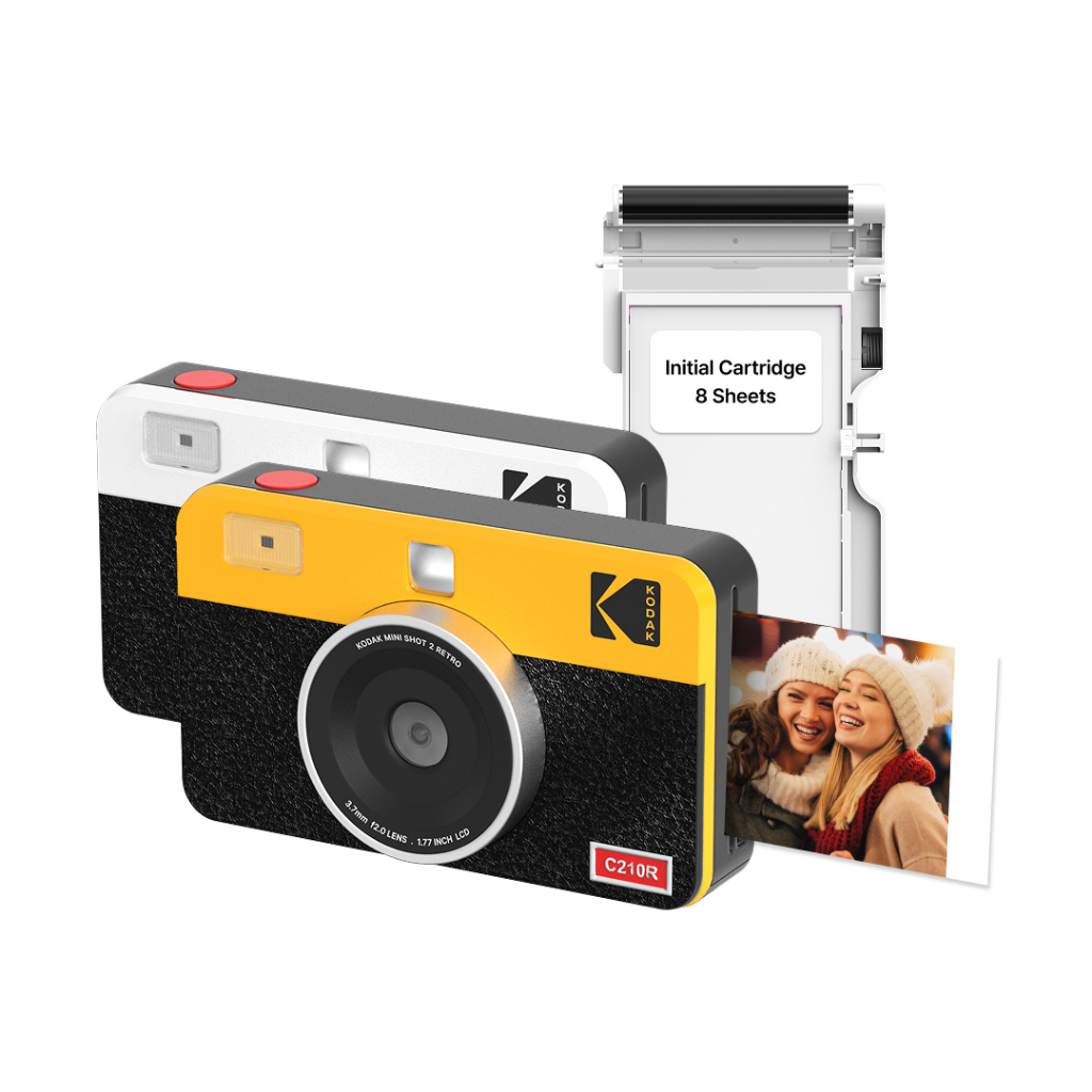 KODAK Mini Shot 2 Retro, 2-in-1 Instant Digital Camera and Photo Printer (2.1x3.4 inches) with 8 included cartridges | Shopee Malaysia
