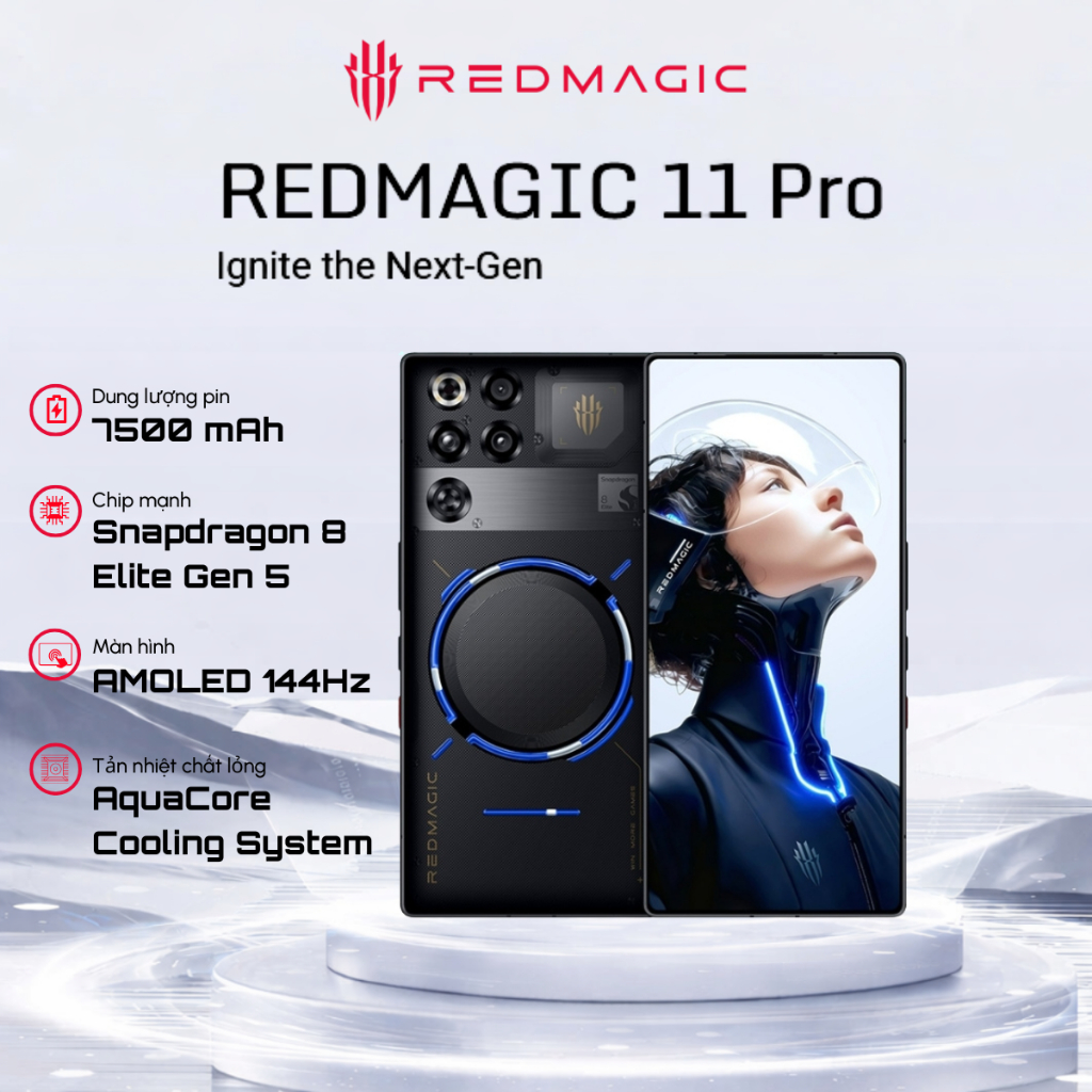 Điện thoại Gaming REDMAGIC 11 PRO 5G 16/512GB Xám - Snapdragon 8 Elite Gen 5 - Bảo hành 12 Tháng | Shopee Việt Nam