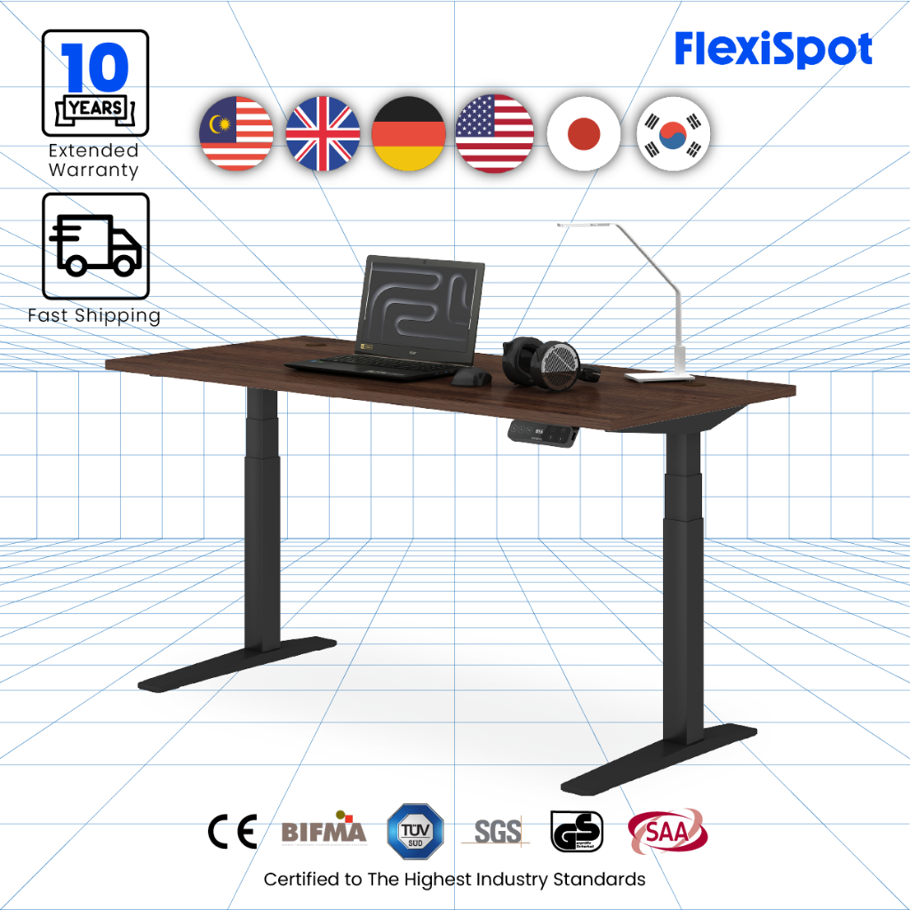 FLEXISPOT Malaysia E7 PRO Electric Height Adjustable Sit Stand Table Home Office Standing Desk | Shopee Malaysia