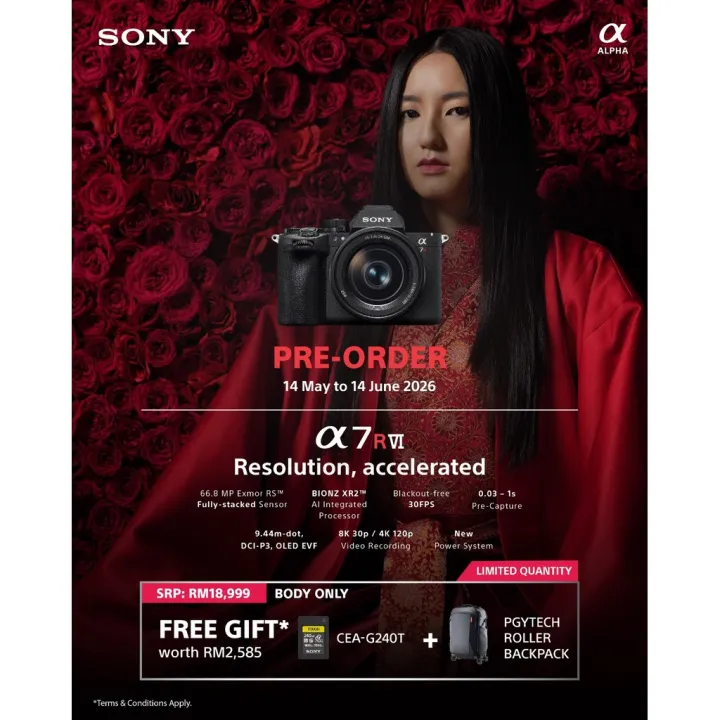 Sony a7R VI Mirrorless Camera | 66.8MP | 8K30p | 4K120p Video Capability | AI-powered Autofocus Performance