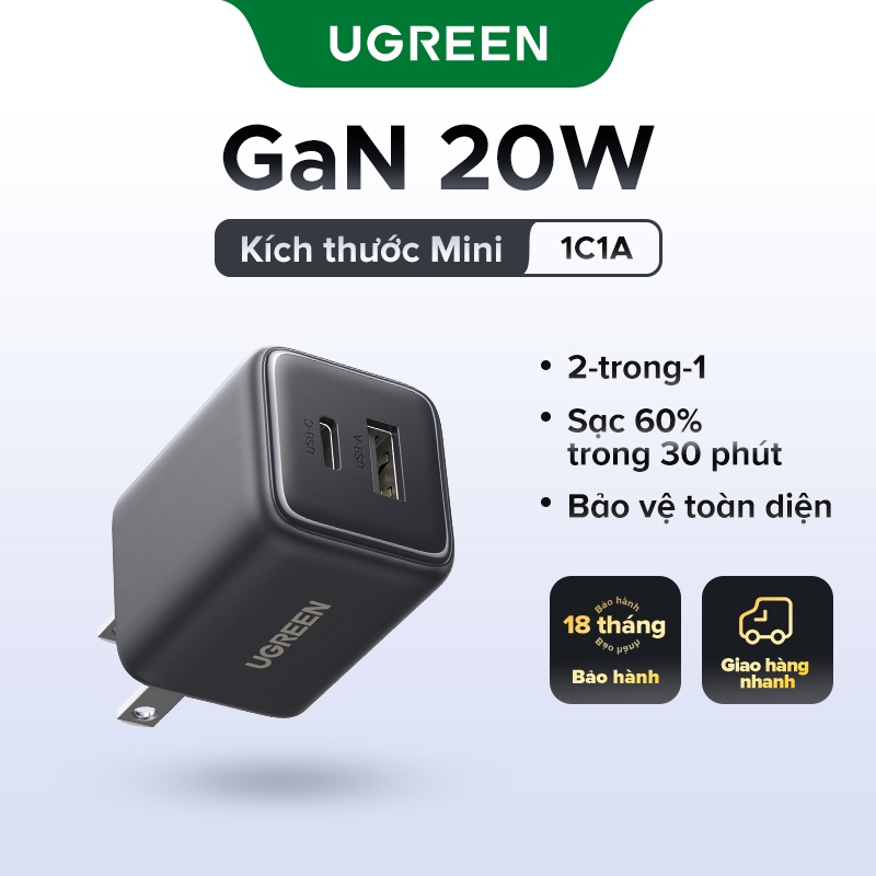 UGREEN Bộ sạc nhanh Type-C 30w 20w PD 3.0 Wall Charger USB-C Power Adapter thích hợp cho for iPhone 15/15 Mini/14 Pro/13 Pro Max/12/11/XR, Galaxy, Pixel 4/3 | Shopee Việt Nam